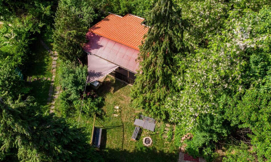 Vityilló és a kertje madártávlatból
